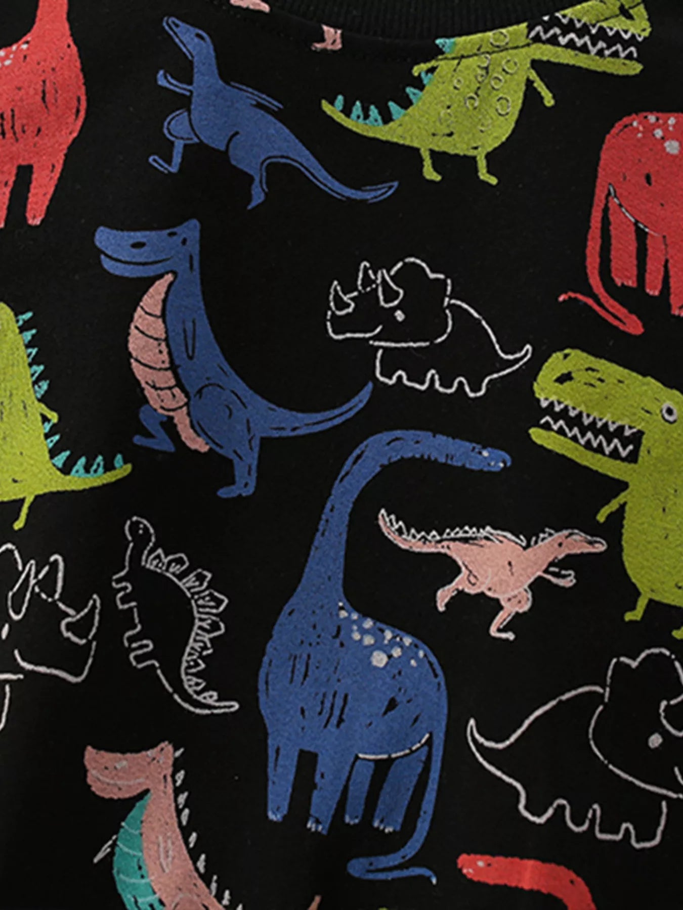 Toddler Boys Dinosaur Print Crew Neck Sweatshirt NicholesGifts