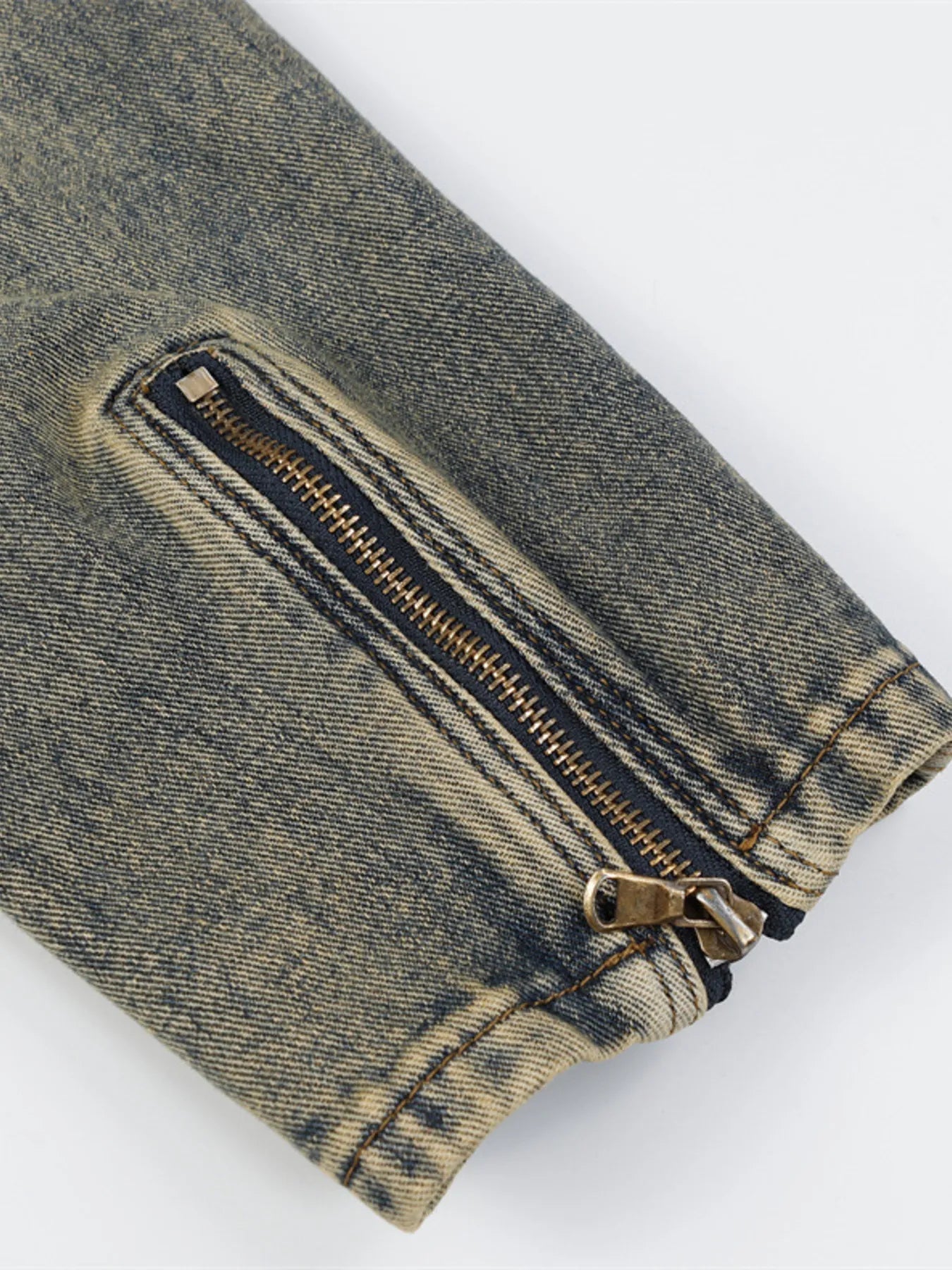 Men's Plus Size Zip Up Long Sleeve Denim Jacket NicholesGifts