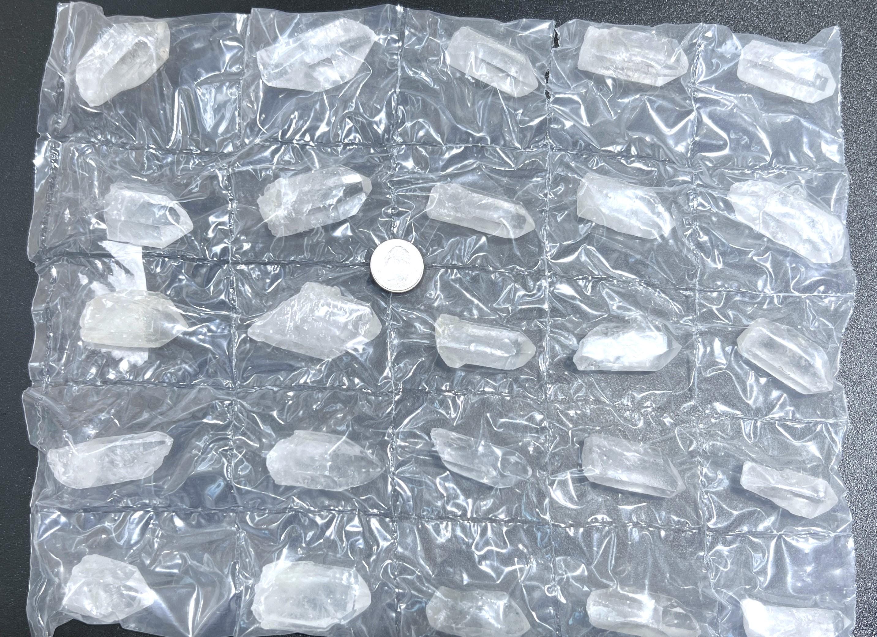 Clear Quartz Crystal Points (25 Pieces) Assorted Flat Pack Rough Raw Gemstones Bulk Wholesale Amazing Crystals