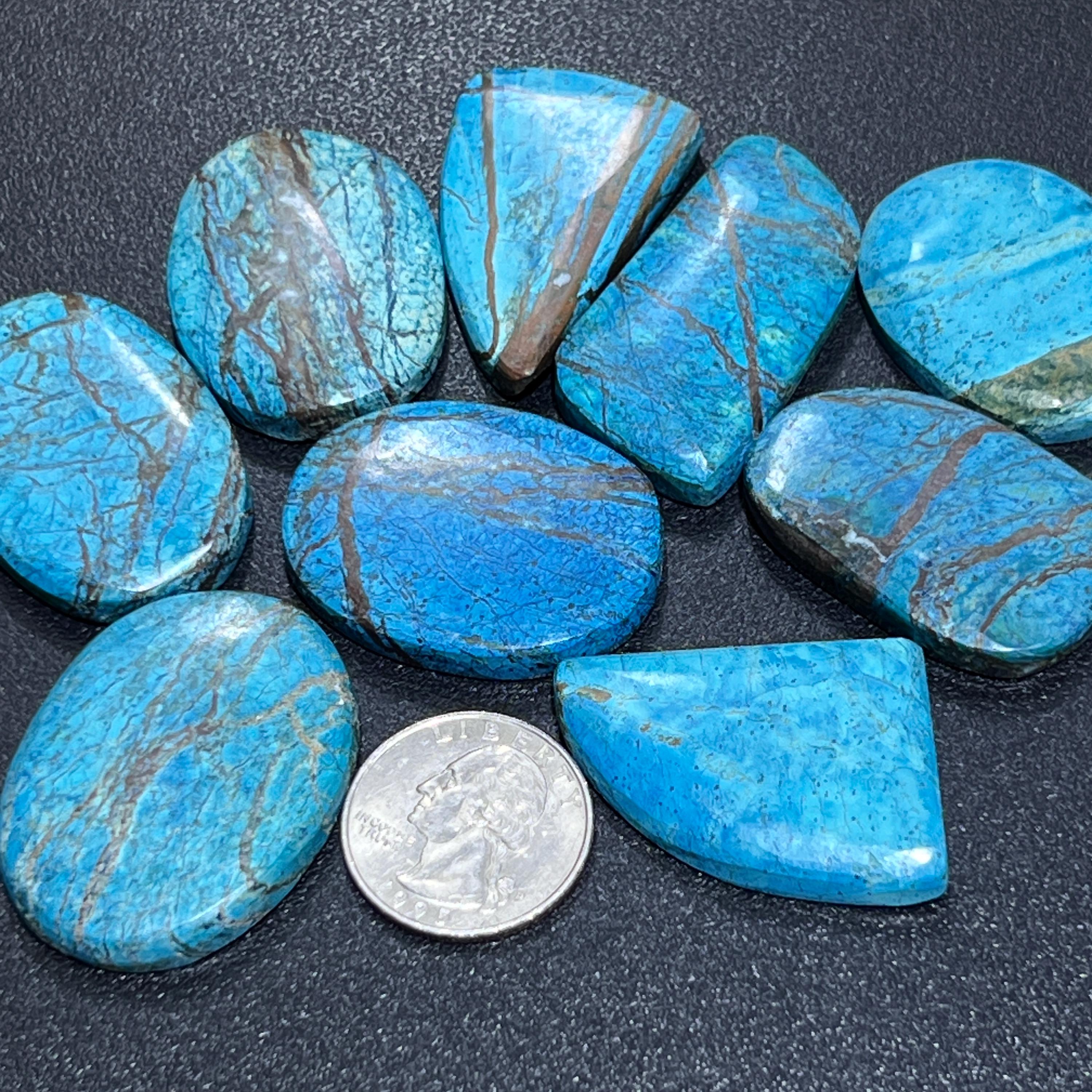 Azurite (Blue Bice) Cabochons Mixed Shapes And Sizes Bulk Wholesale Gemstone Jewelry Supply Amazing Crystals