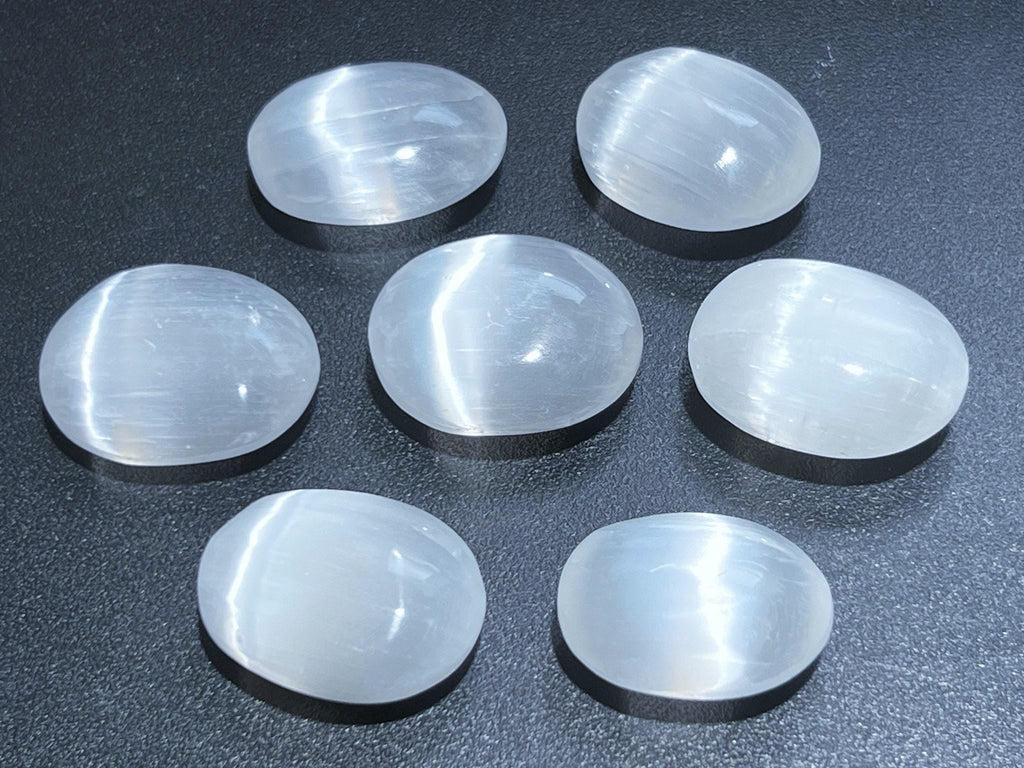 Selenite Crystal Mini Small Palm Stone Orb Carving Wholesale Bulk Gemstone Lot Amazing Crystals