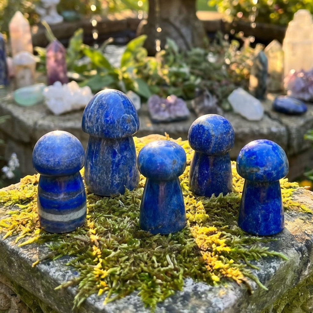 Blue Lapis Lazuli Mushroom Carving Amazing Crystals