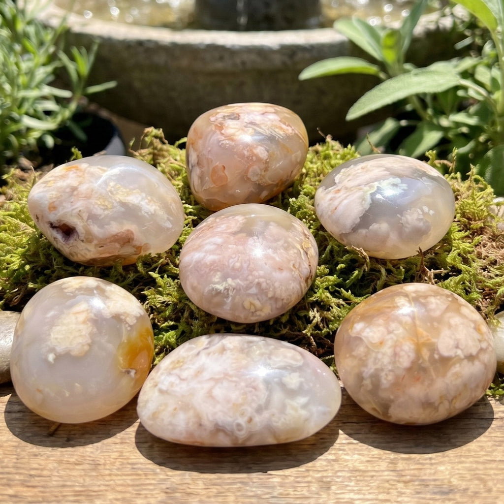 Flower Agate Crystal Palm Stone Carving Amazing Crystals