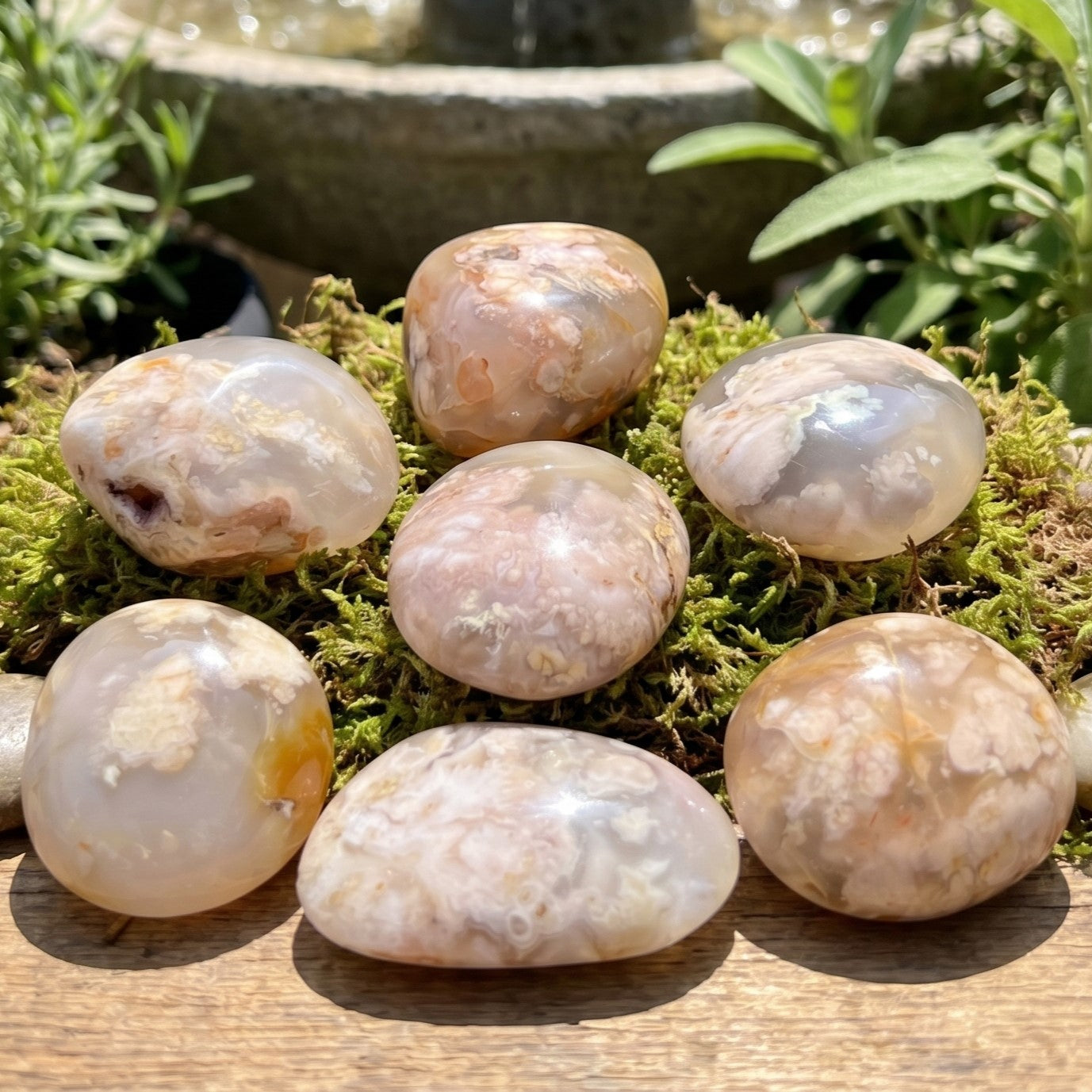 Flower Agate Crystal Palm Stone Carving Amazing Crystals