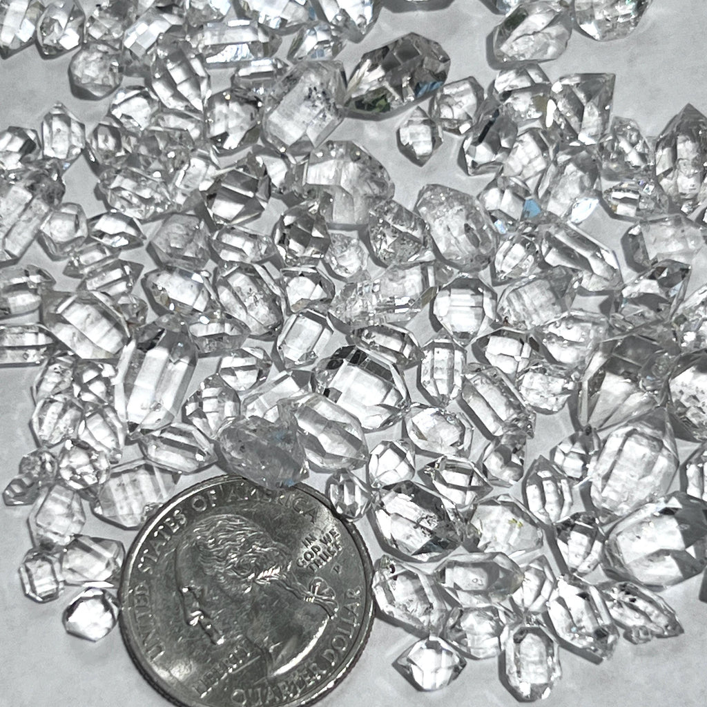 Extra Quality Clear Quartz Crystal Double Terminated Small (Herkimer Like Diamond Shapes) Grams Amazing Crystals