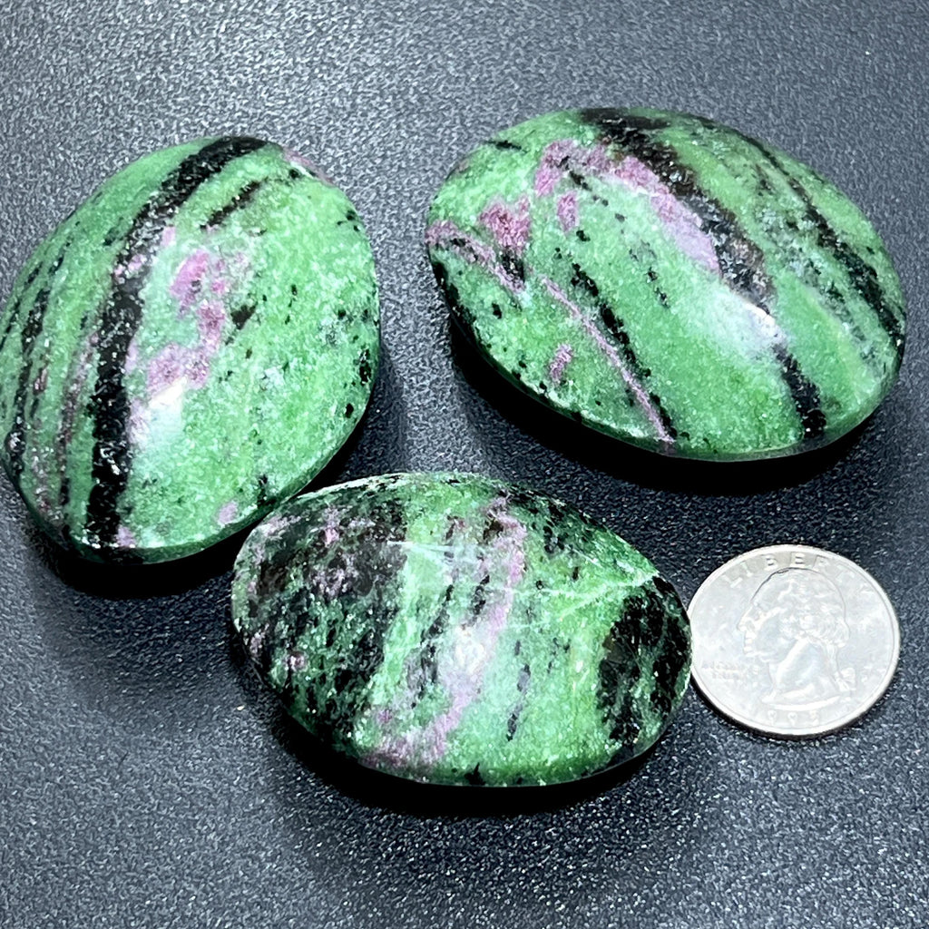 Ruby Zoisite Anyolite Crystal Palm Stones (UV Reactive) Carving Amazing Crystals