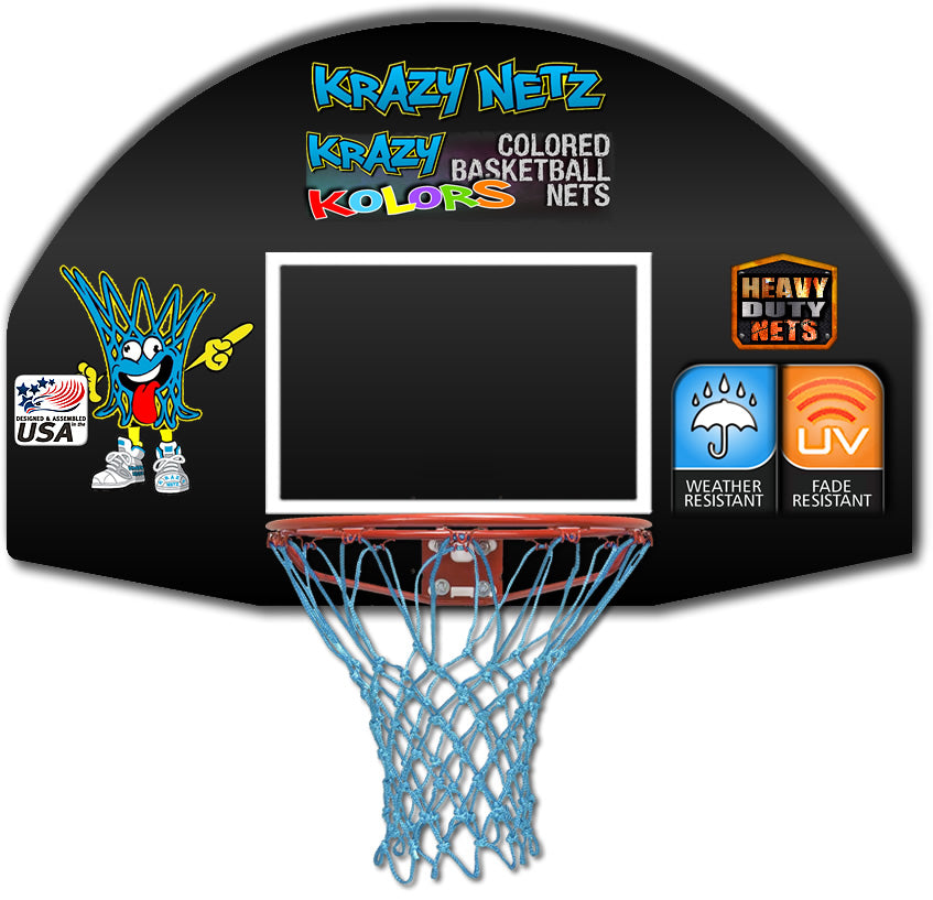 Krazy Netz Heavy Duty Powder Baby Blue Basketball Rim Net Krazy Netz & Patchez