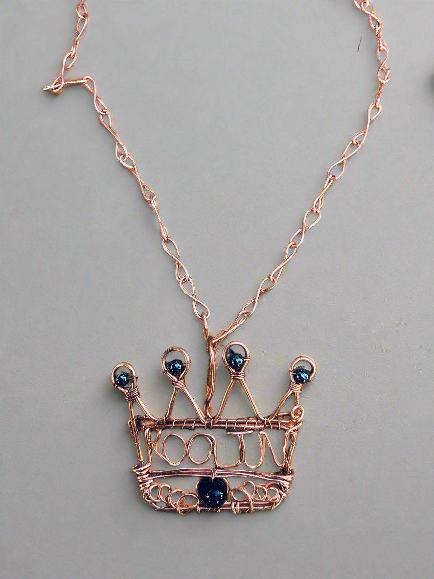 Custom Wire Wrapped Crown/Name Necklace The Vibez Shop