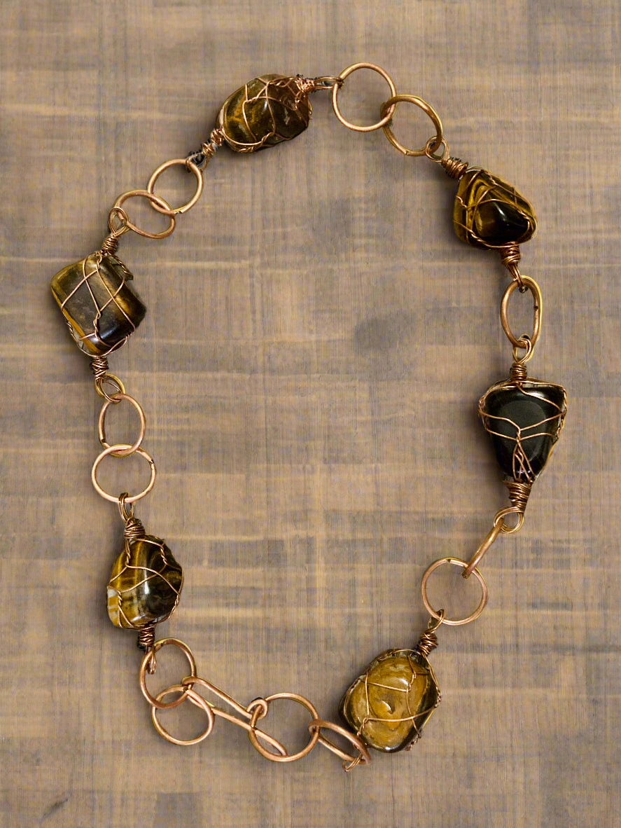 Custom Tiger's Eye Chunky Link Neck Jewelry The Vibez Shop