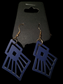 Blue Carved Earrings - Wooden (MFA)