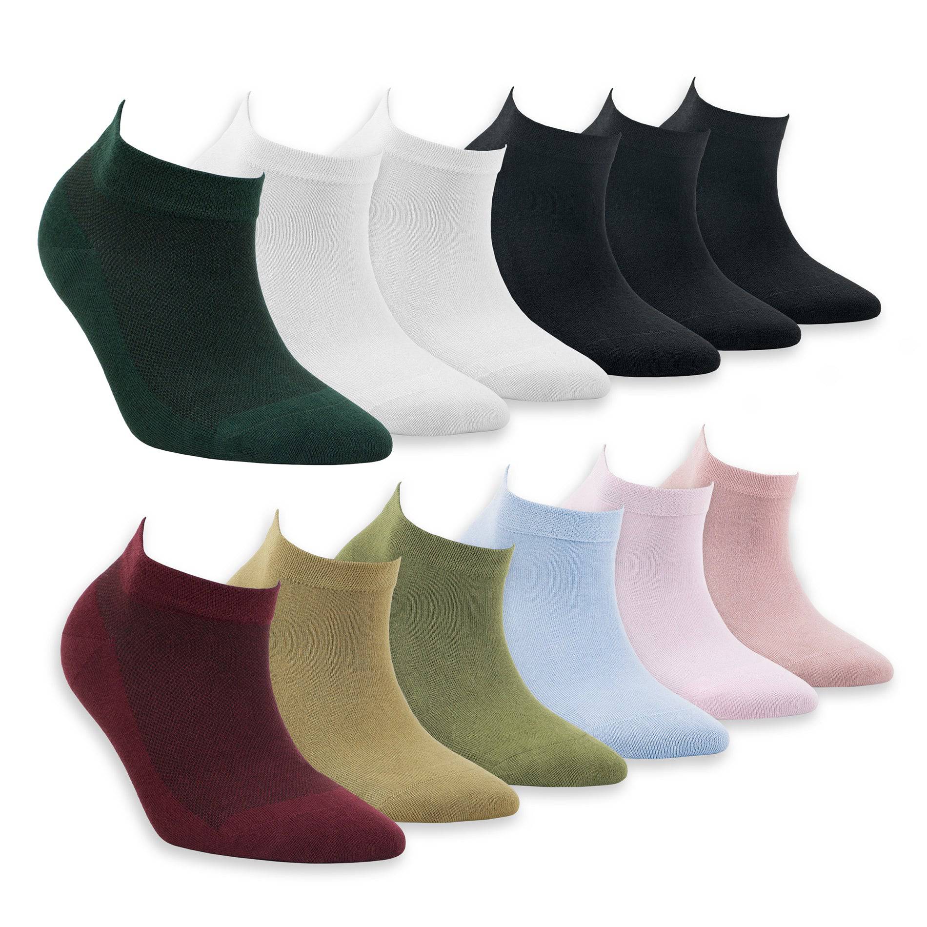 Women’s Bamboo Ankle Socks 12-Pack - 554 Bambooven