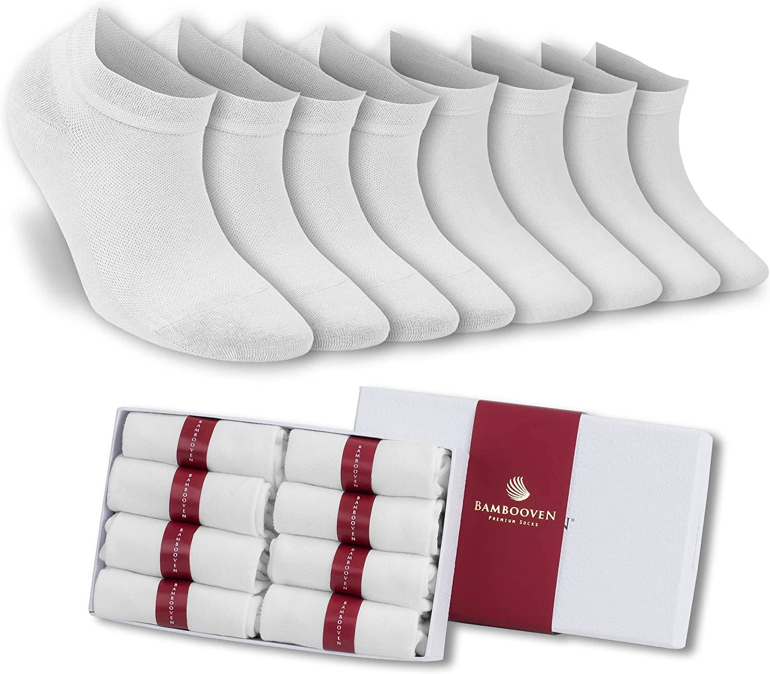 Women’s Bamboo Ankle Socks 8-Pack "White" - 631 Bambooven