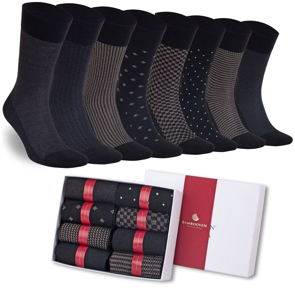 Men’s Bamboo Lightweight Dress & Trouser Socks - (8 Pack) 636 Bambooven