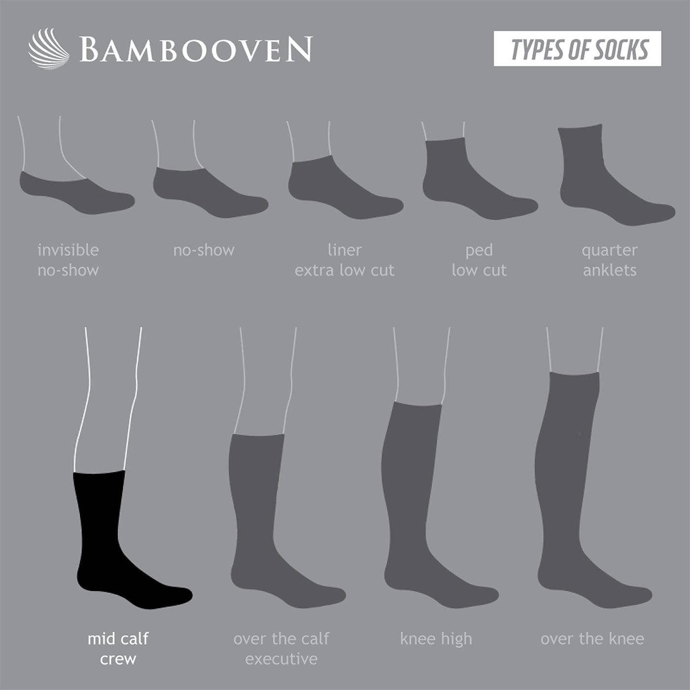 Men’s Bamboo Lightweight Dress & Trouser Socks - (8 Pack) 636 Bambooven