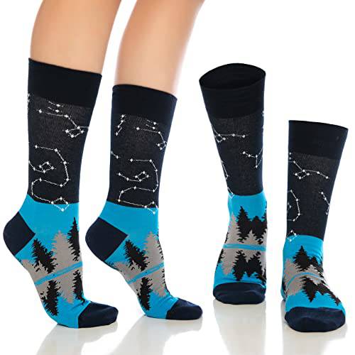 Fun Crew Socks for Men and Women – Colorful Cotton Novelty 6-Pack Bambooven