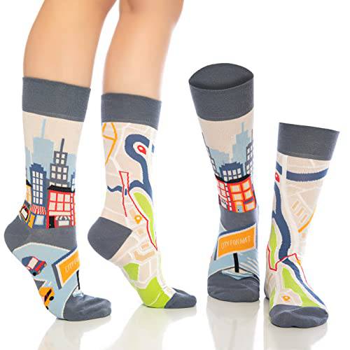 Fun Crew Socks for Men and Women – Colorful Cotton Novelty 6-Pack Bambooven