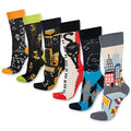 Fun Crew Socks for Men and Women – Colorful Cotton Novelty 6-Pack Bambooven