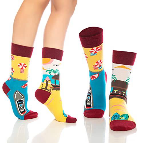 Fun Crew Socks for Men and Women – Colorful Cotton Novelty 6-Pack Bambooven