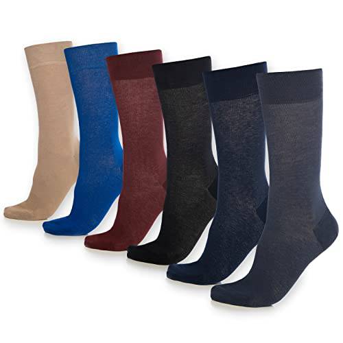 Crew Socks for Men and Women Colorful Cotton 6-Pack - 360 Bambooven