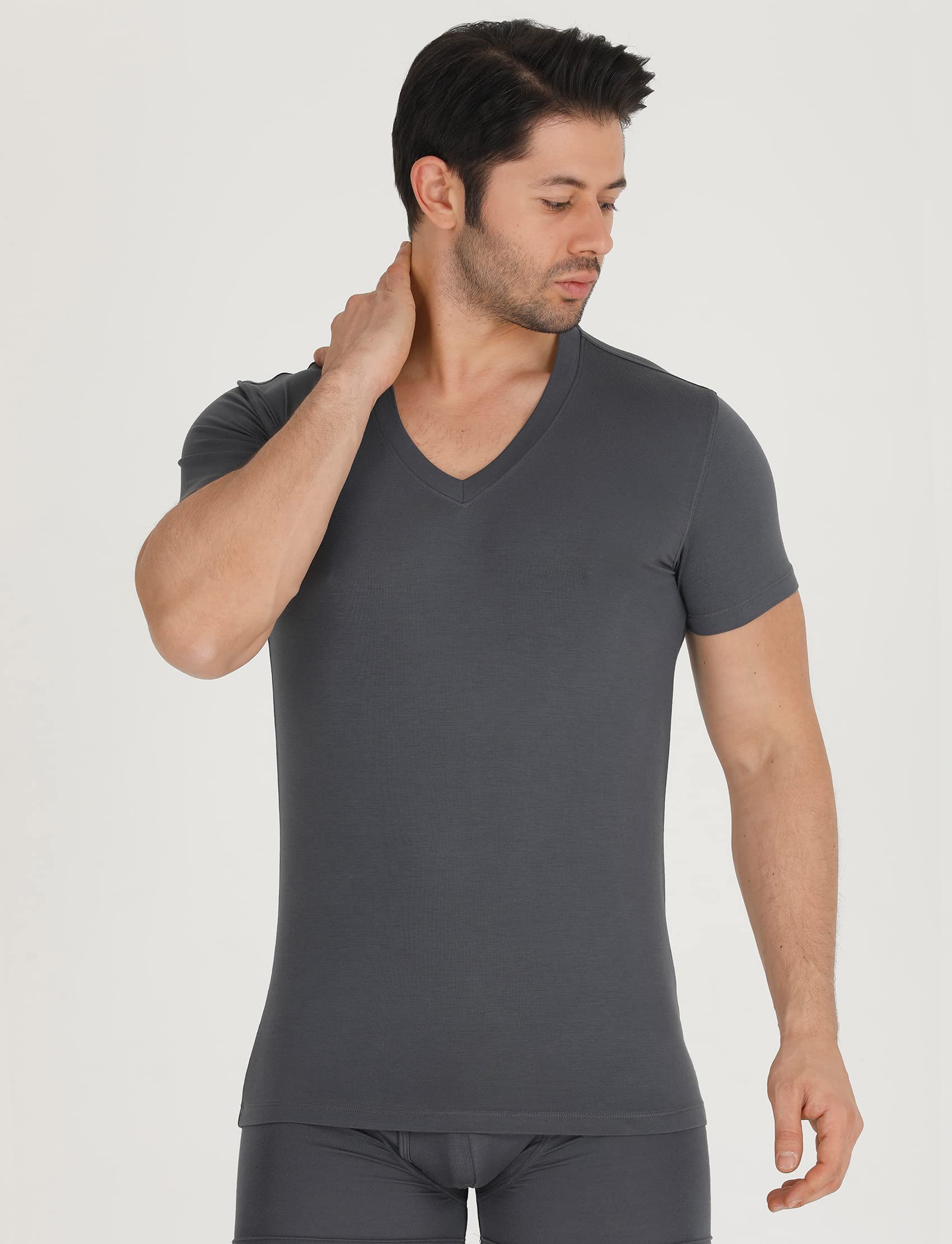 Men’s Bamboo V-Neck Undershirts 3-Pack Bambooven