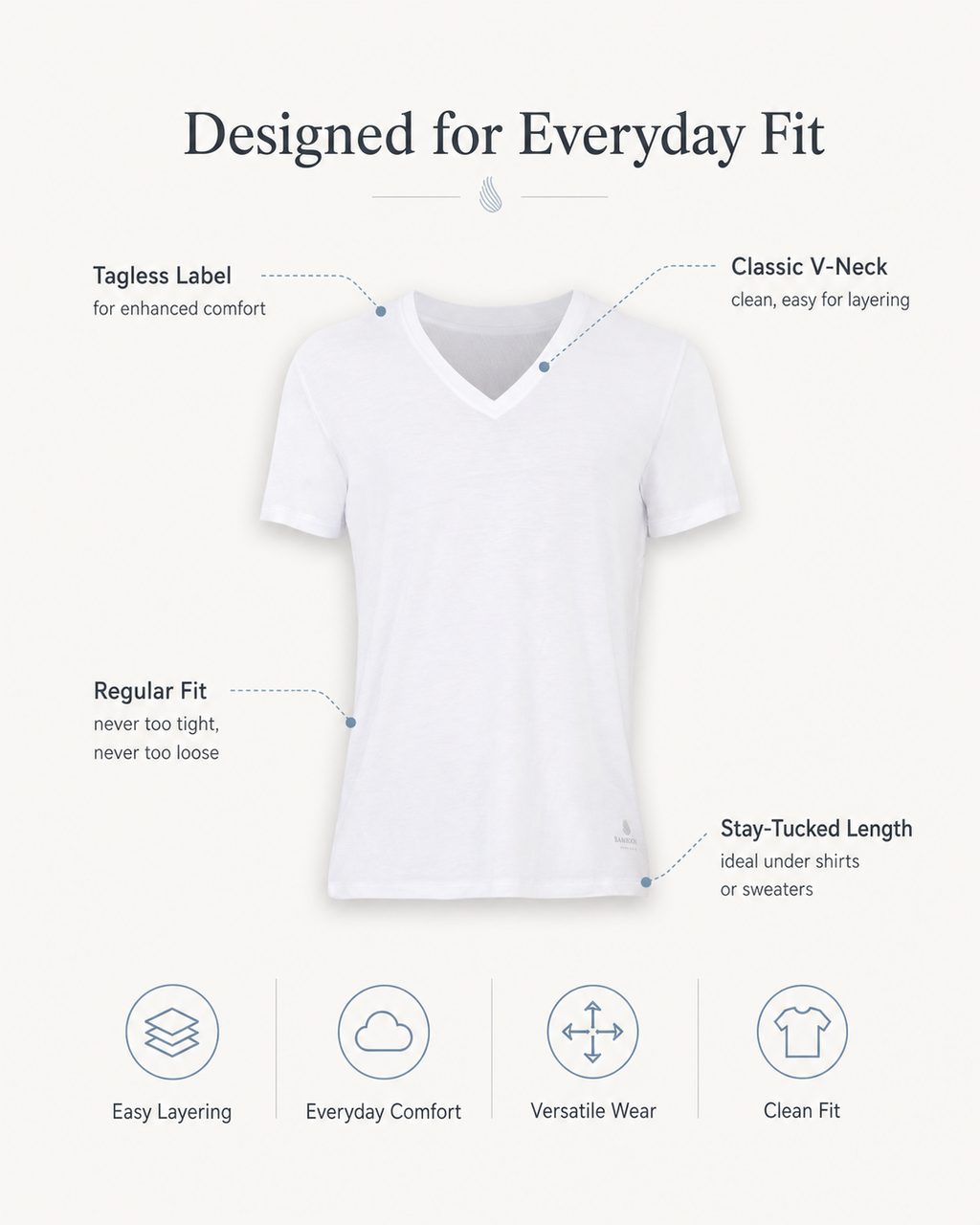 Men’s Bamboo V-Neck Undershirts 3-Pack Bambooven