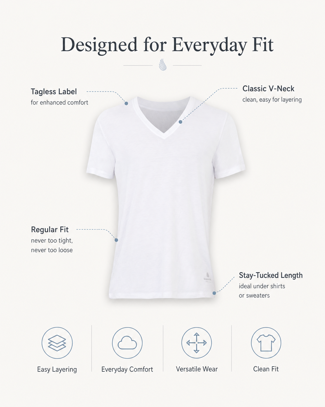 Men’s Bamboo V-Neck Undershirts 3-Pack Bambooven