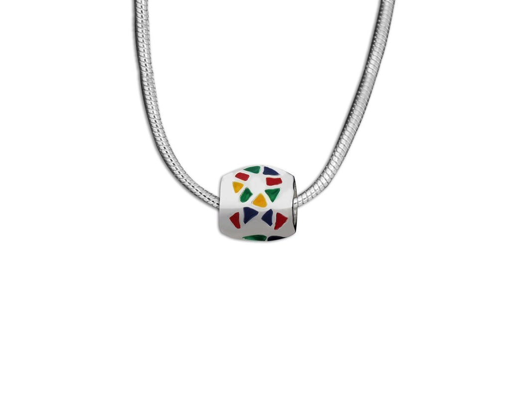 Barrel Charm Autism Ribbon Necklaces The Awareness Company