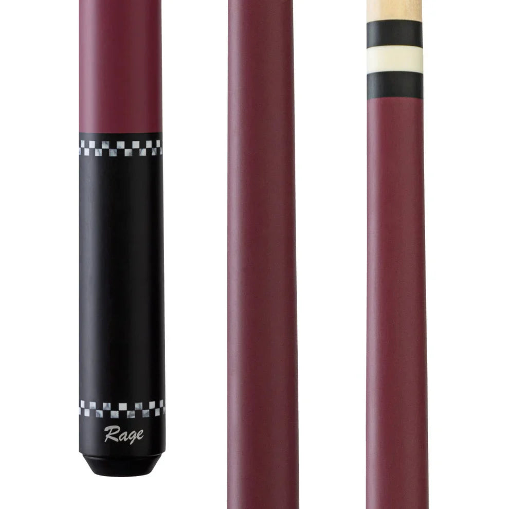 Rage Plum Red Checkers Wrapless Cue C.P.Dean Company