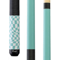 Rage Sky Blue Checker Flag Cue with Black Linen Wrap C.P.Dean Company