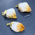 Citrine Crystal Rough Raw Point Pendant (Gold Plated) Wholesale Amazing Crystals