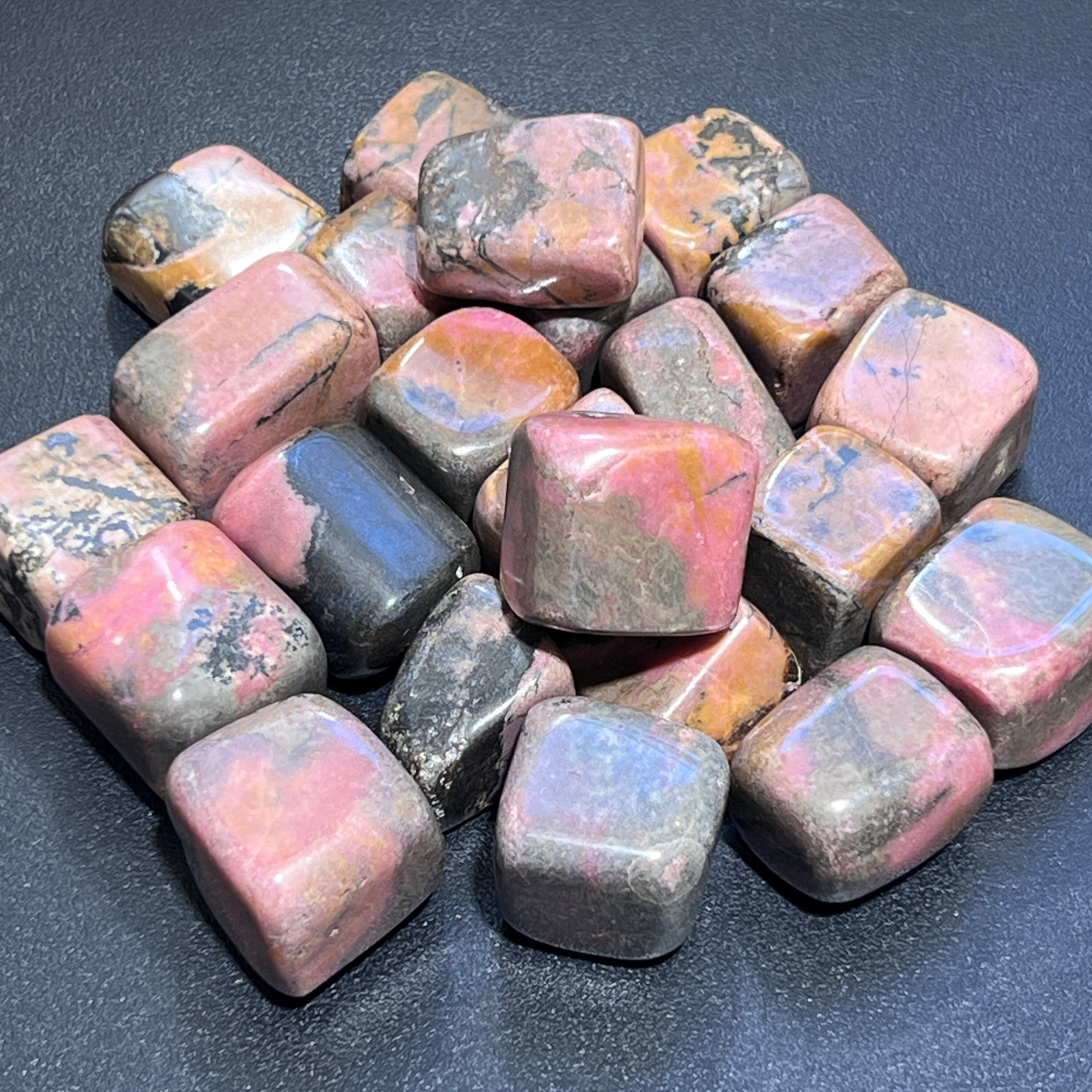 Pink Rhodonite Tumbled Stones (By The Piece or Pound) Wholesale Amazing Crystals