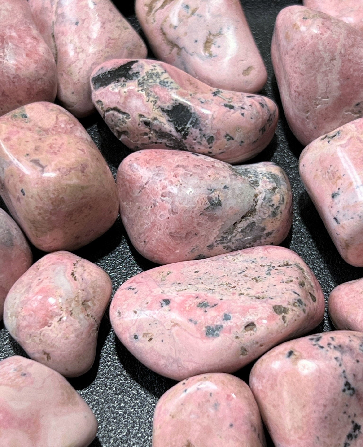 Pink Rhodonite Tumbled Stones (By The Piece or Pound) Bulk Wholesale Lot Amazing Crystals