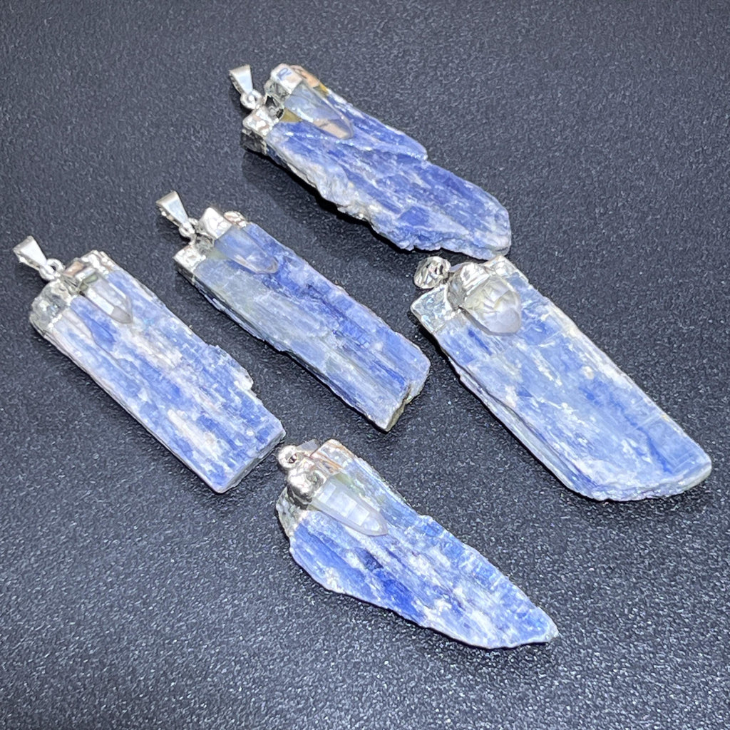 Kyanite and Quartz Crystal Pendant (Silver Plated) Amazing Crystals