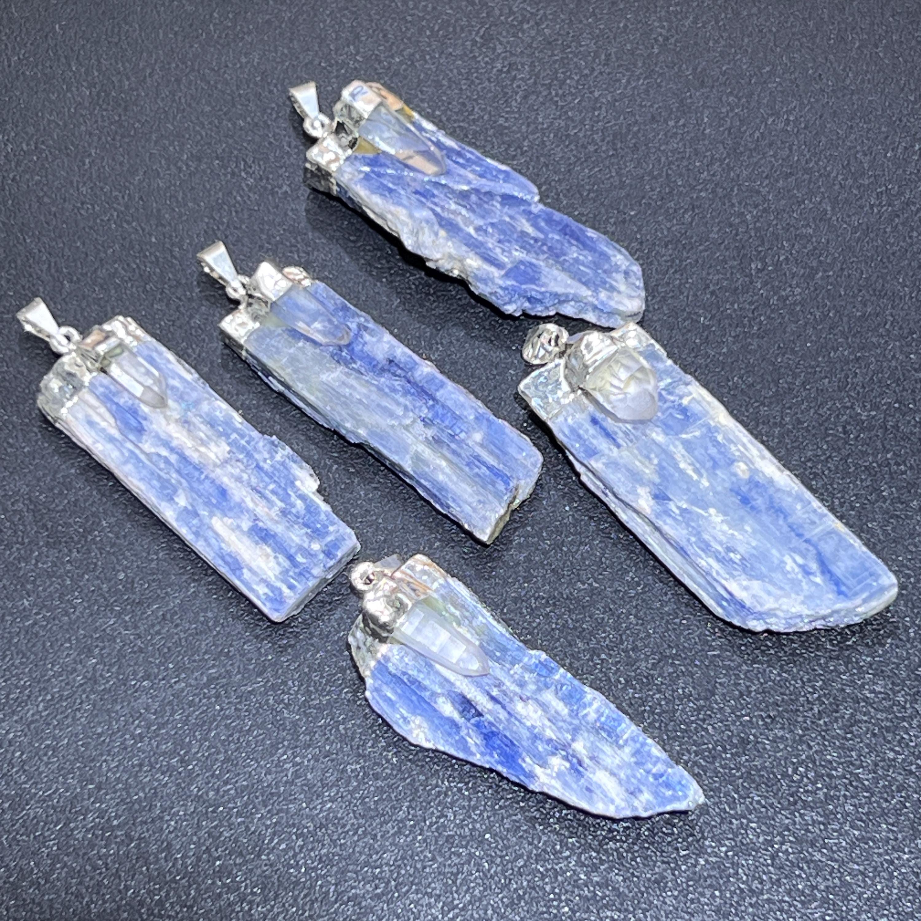 Kyanite and Quartz Crystal Pendant (Silver Plated) Amazing Crystals
