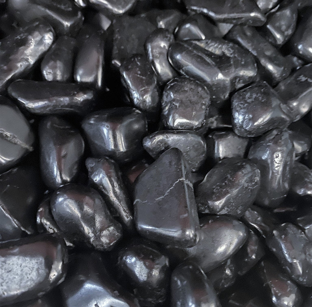 Black Shungite Tumbled Stones Mineral Karelia Russia (By The Piece or Pound) Type 2 Specimen Amazing Crystals