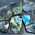 Flashy Labradorite Polished Rough Cut Slab Tiles (By The Piece or Pound) Amazing Crystals