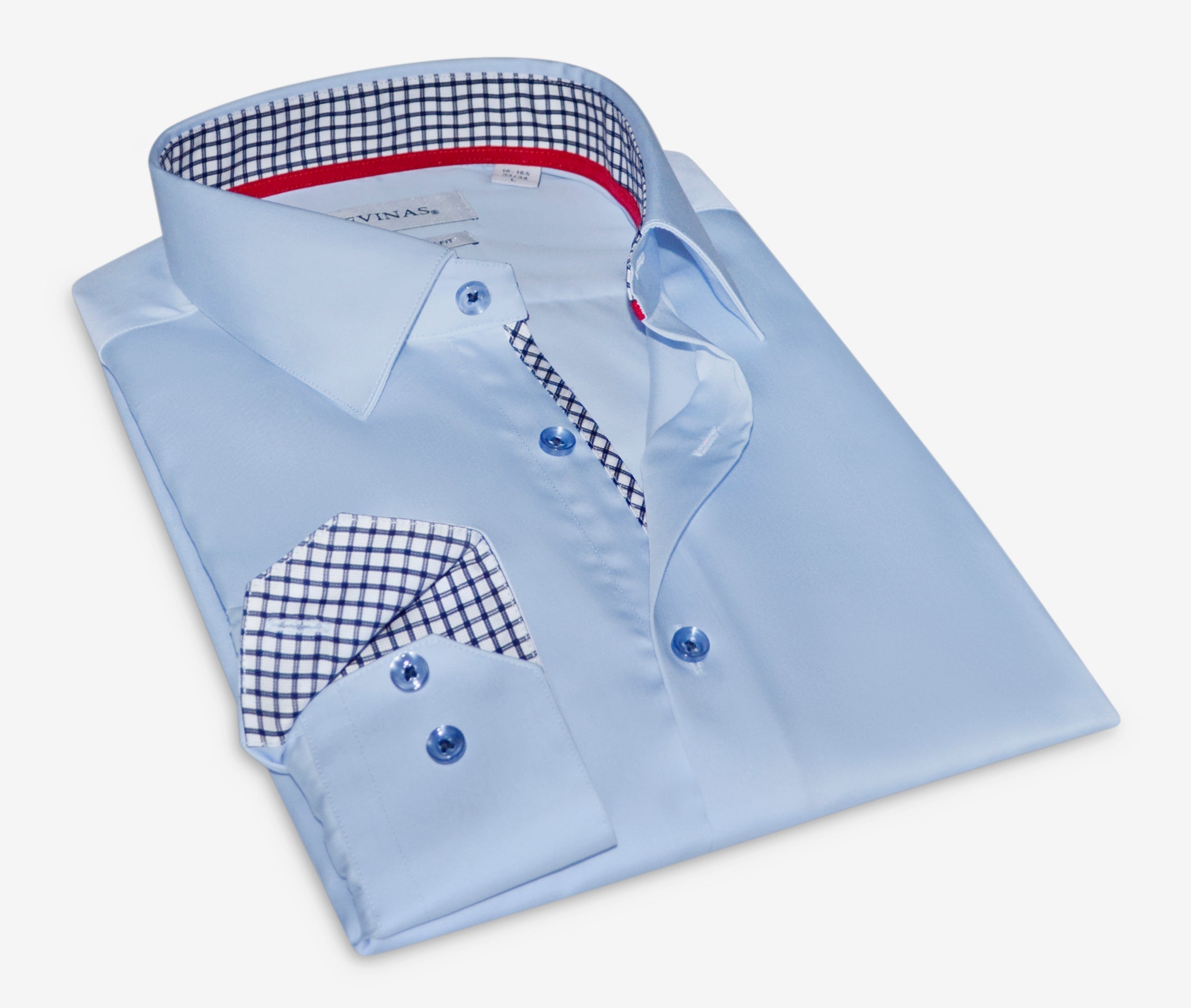 Daniel Button-Up Shirt With Contrast Details // Blue // Contemporary Fit (Regular) LEVINAS® Official