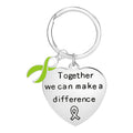 Big Heart Lime Green Ribbon Key Chains The Awareness Company