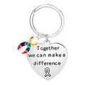 Big Heart Make A Difference Autism Awareness Ribbon Key Chains The Awareness Company