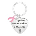 Big Heart Pink Ribbon Keychains The Awareness Company