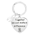 Big Heart White Ribbon Awareness Charm Key Chains The Awareness Company
