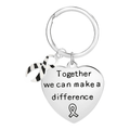 Big Heart Zebra Print Ribbon Key Chains The Awareness Company