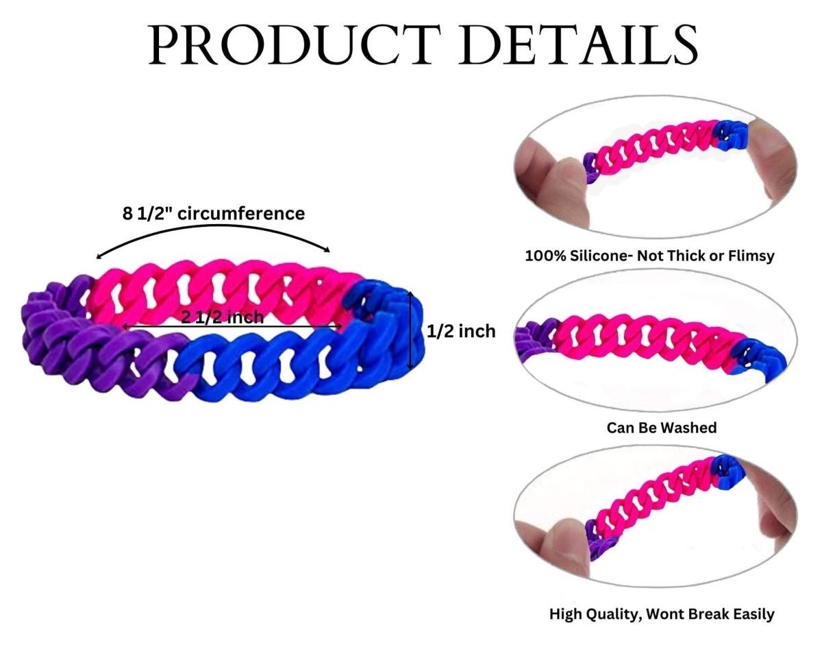 Bisexual Chain Link Silicone Bracelets The Awareness Company