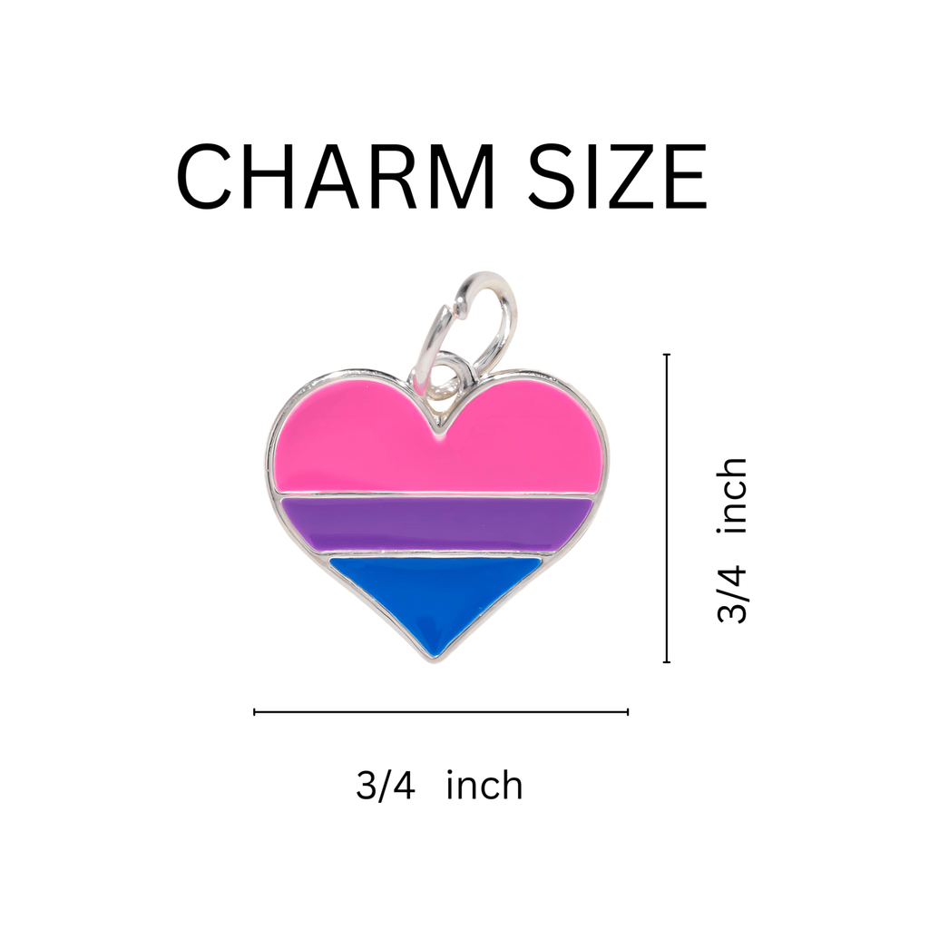 Bisexual Flag Heart Chunky Charm Bracelets The Awareness Company