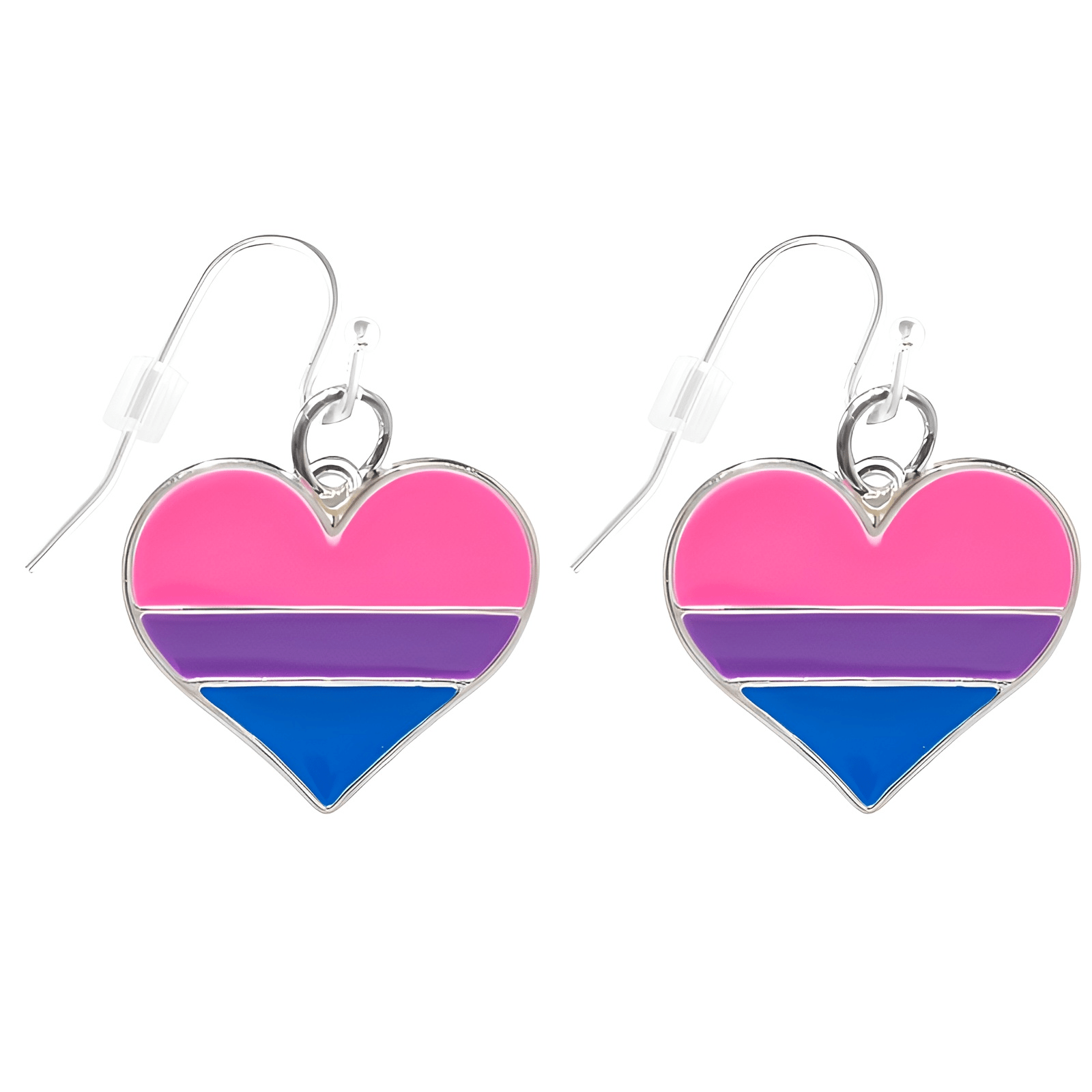 Bisexual Flag Heart Earrings The Awareness Company