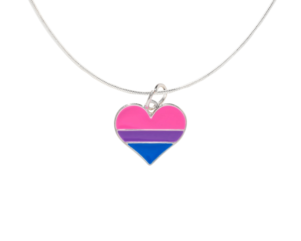 Bisexual Flag Heart Necklaces The Awareness Company
