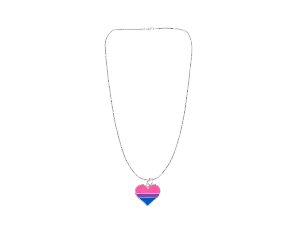 Bisexual Flag Heart Necklaces The Awareness Company