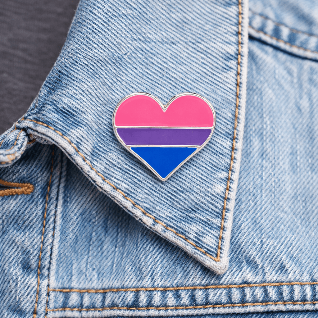Bisexual Flag Heart Shaped Pins The Awareness Company