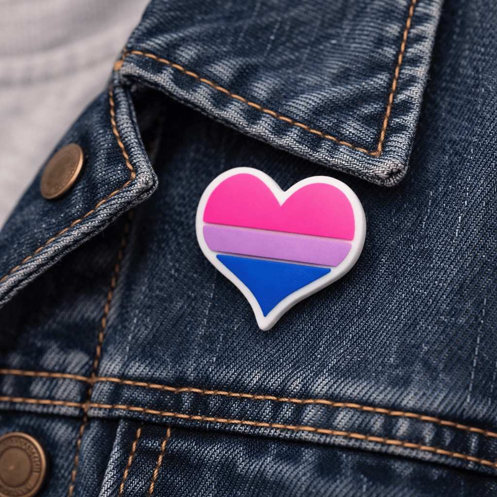 Bisexual Flag Heart Silicone Pins The Awareness Company