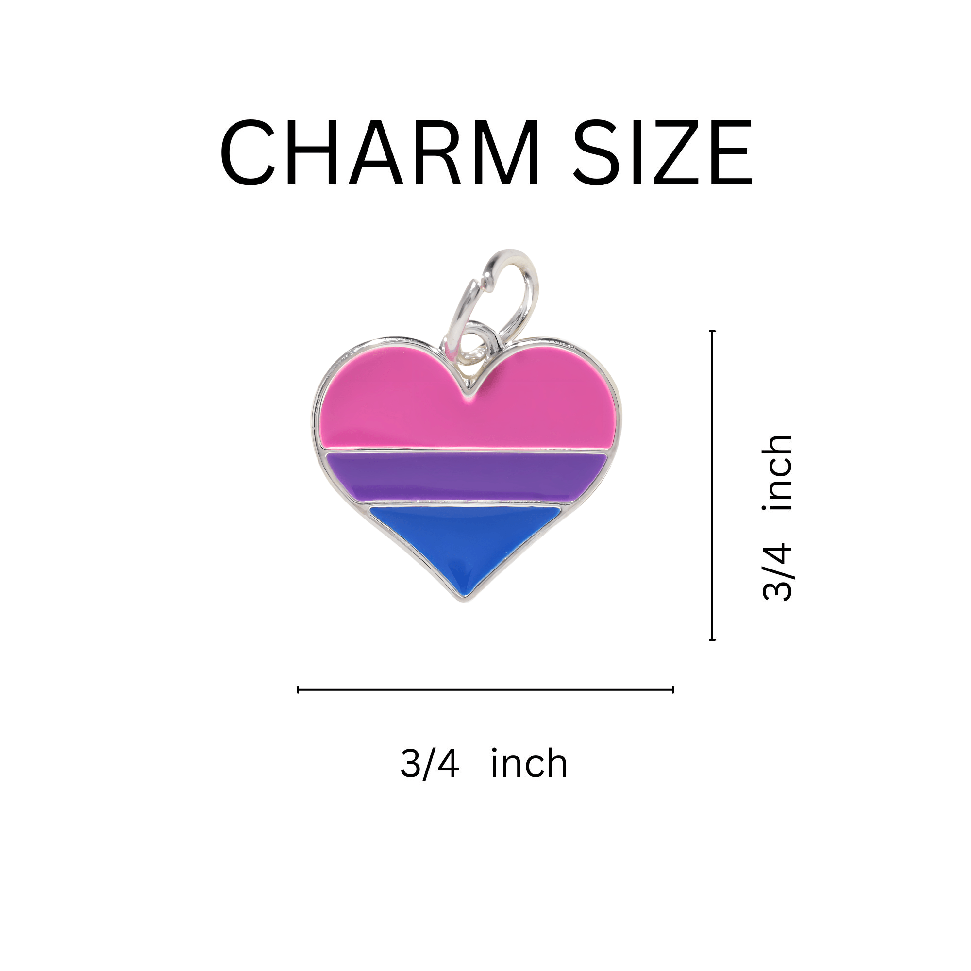 Bisexual Heart Shaped Charms The Awareness Company